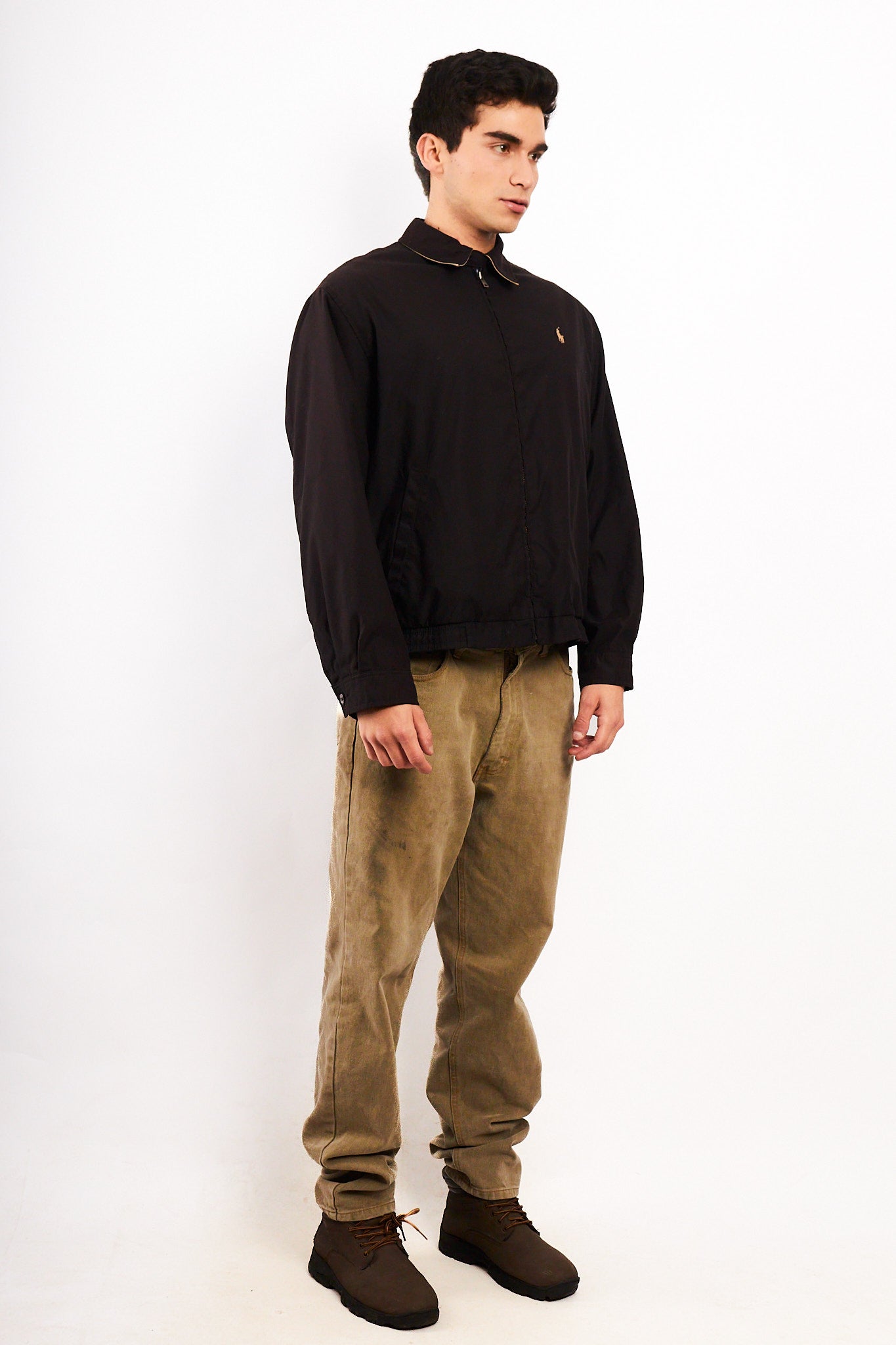 2000 Vintage Polo Ralph Lauren Black Bi-Swing Impermeable Harrington (M)