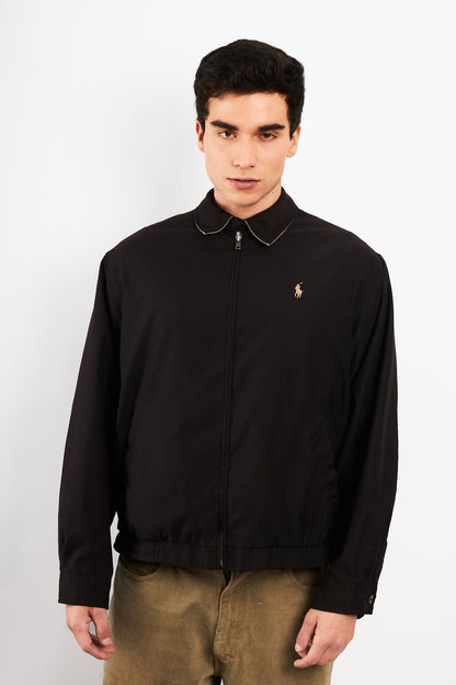 2000 Vintage Polo Ralph Lauren Black Bi-Swing Impermeable Harrington (M)