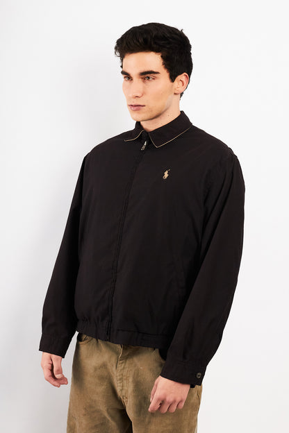 2000 Vintage Polo Ralph Lauren Black Bi-Swing Impermeable Harrington (M)