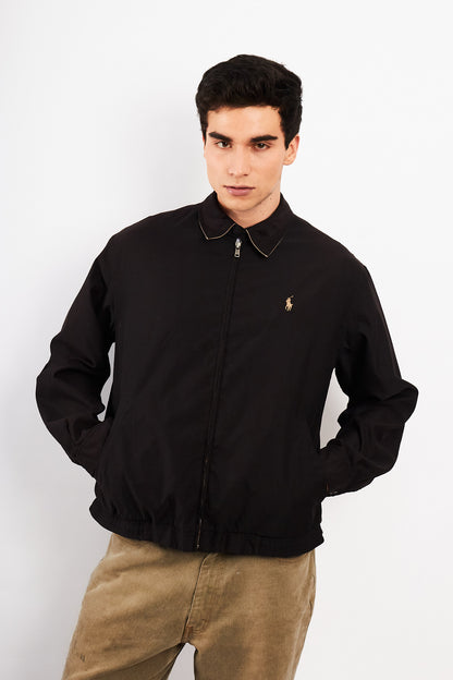 2000 Vintage Polo Ralph Lauren Black Bi-Swing Impermeable Harrington (M)