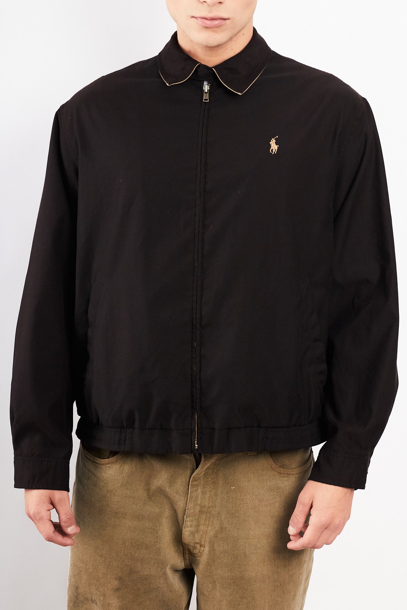 2000 Vintage Polo Ralph Lauren Black Bi-Swing Impermeable Harrington (M)