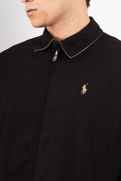 2000 Vintage Polo Ralph Lauren Black Bi-Swing Impermeable Harrington (M)