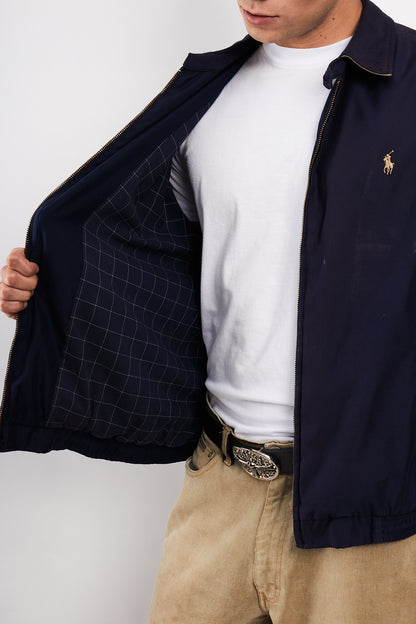 2000 Vintage Polo Ralph Lauren Navy Bi-swing Harrington (M/L)