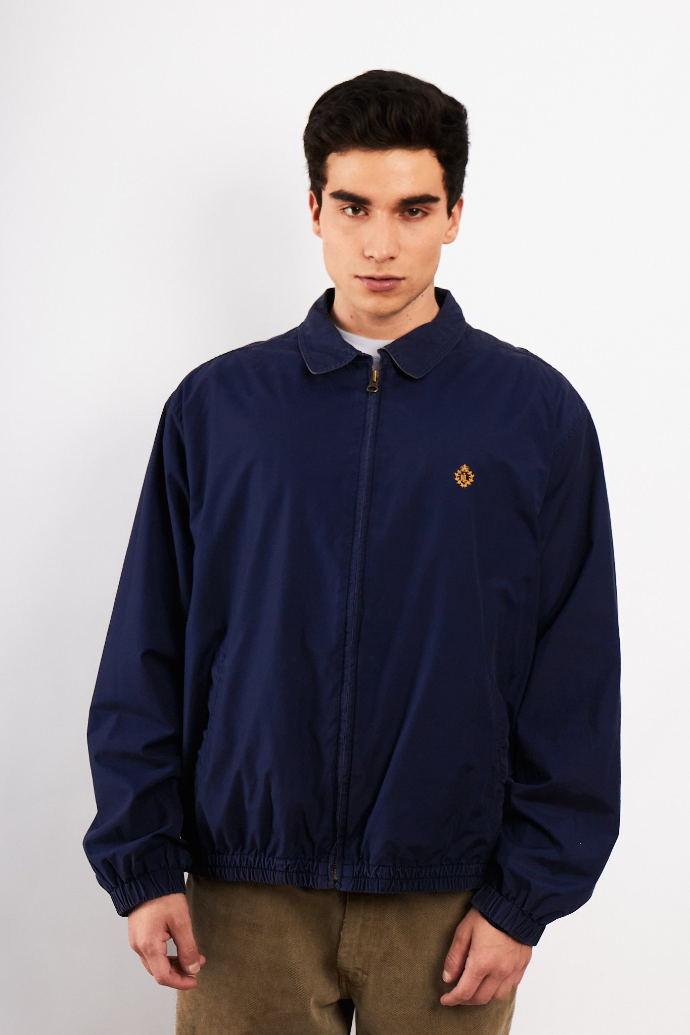 2000 Vintage Ralph Lauren Navy Emblem Harrington (L/XL)