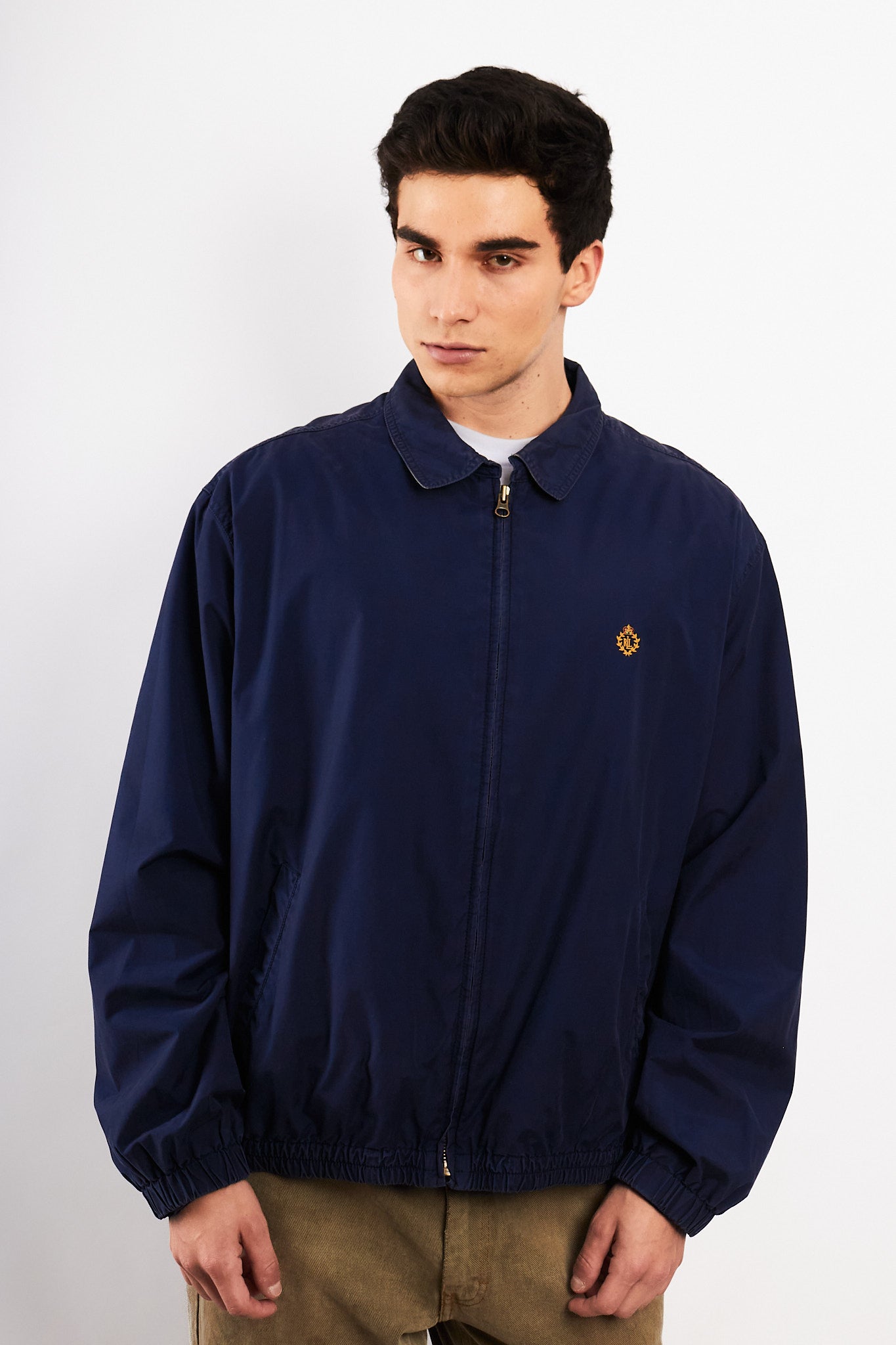 2000 Vintage Ralph Lauren Navy Emblem Harrington (L/XL)