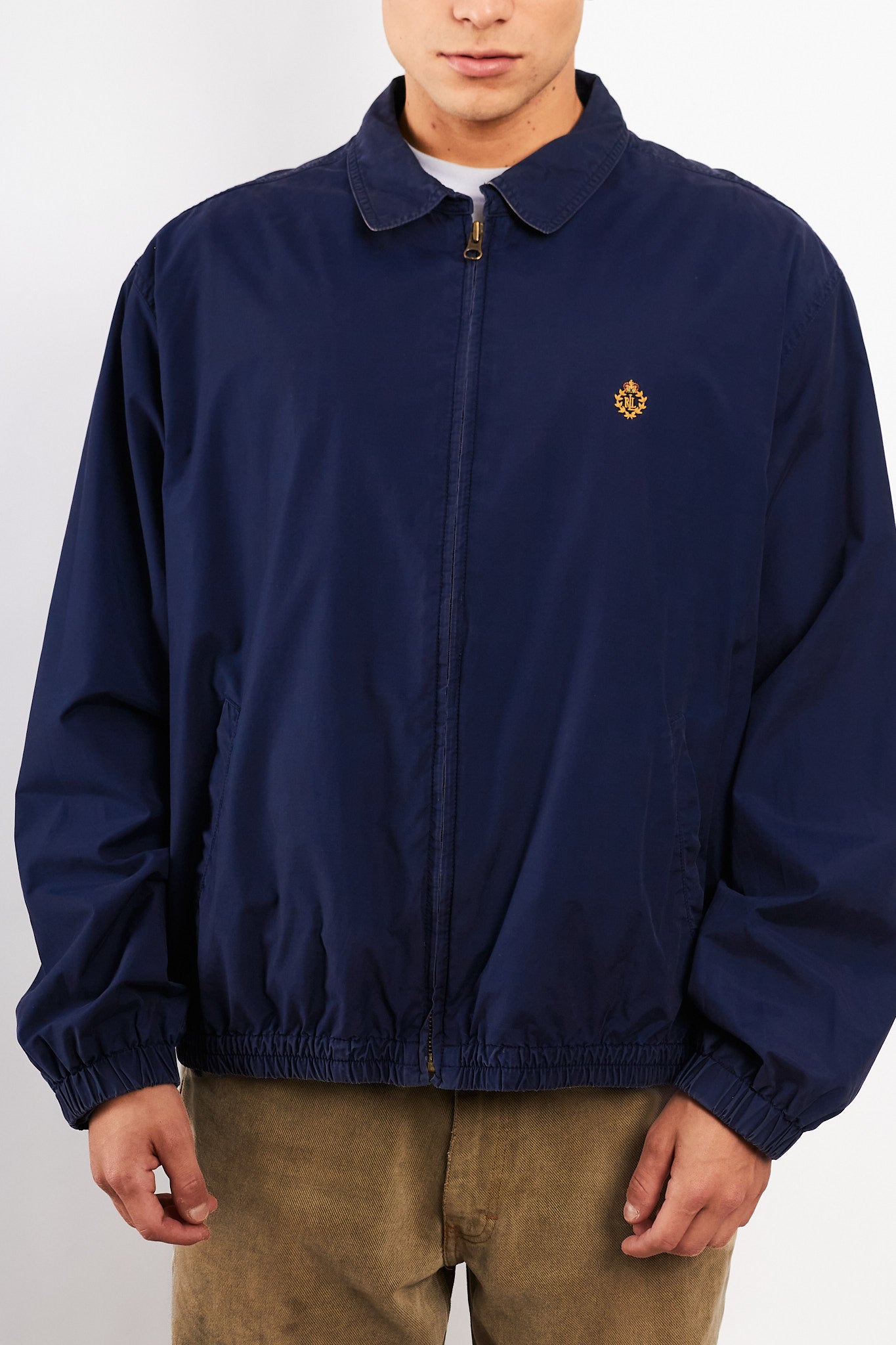 2000 Vintage Ralph Lauren Navy Emblem Harrington (L/XL)