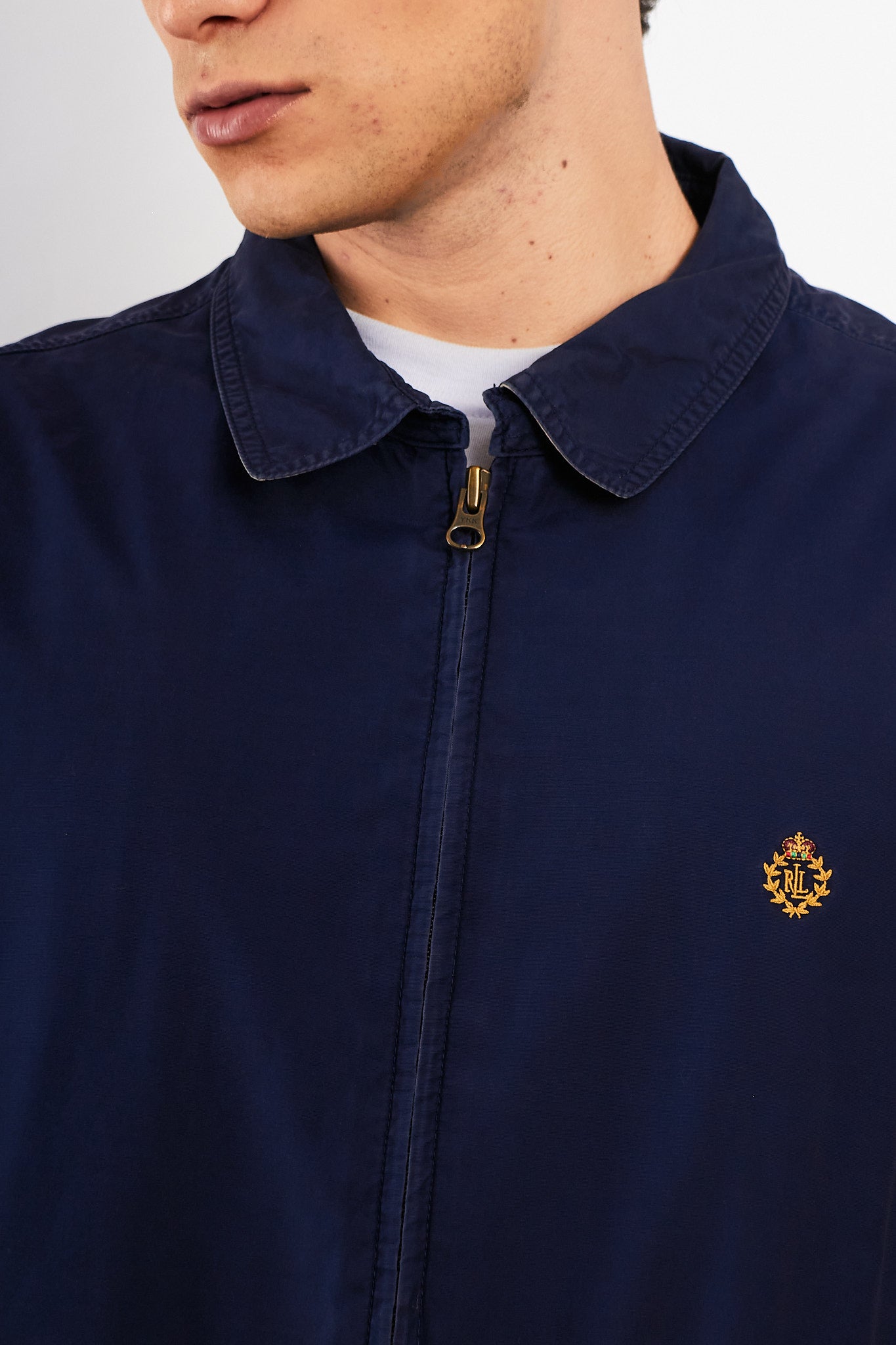 2000 Vintage Ralph Lauren Navy Emblem Harrington (L/XL)