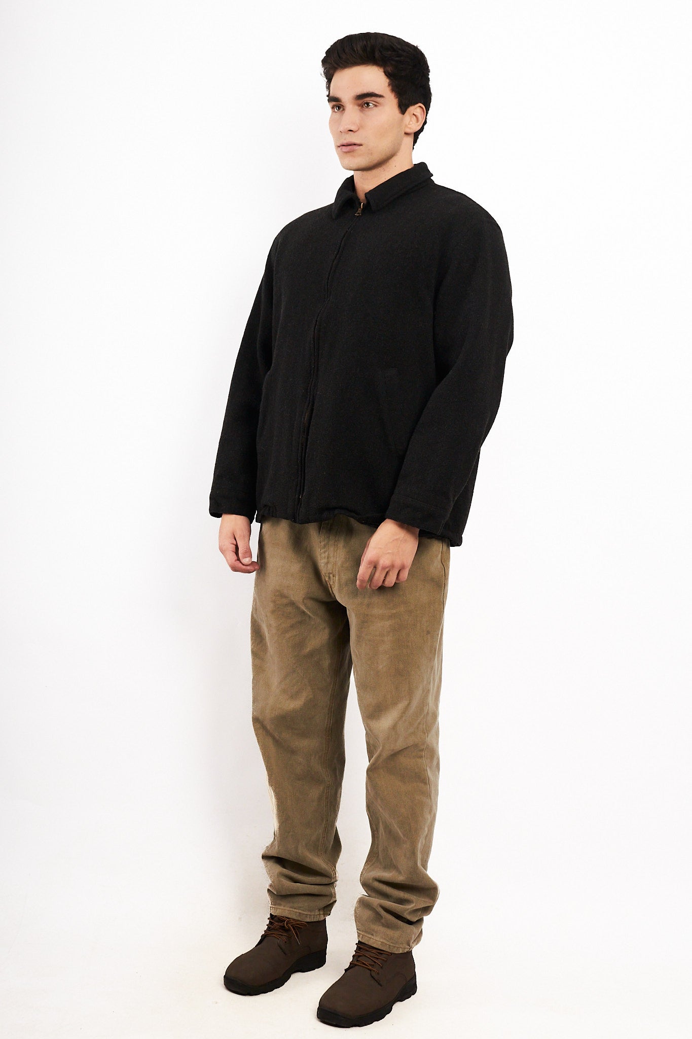2000 Vintage Polo Ralph Lauren Charcoal Gray Wool Harrington (M/L)
