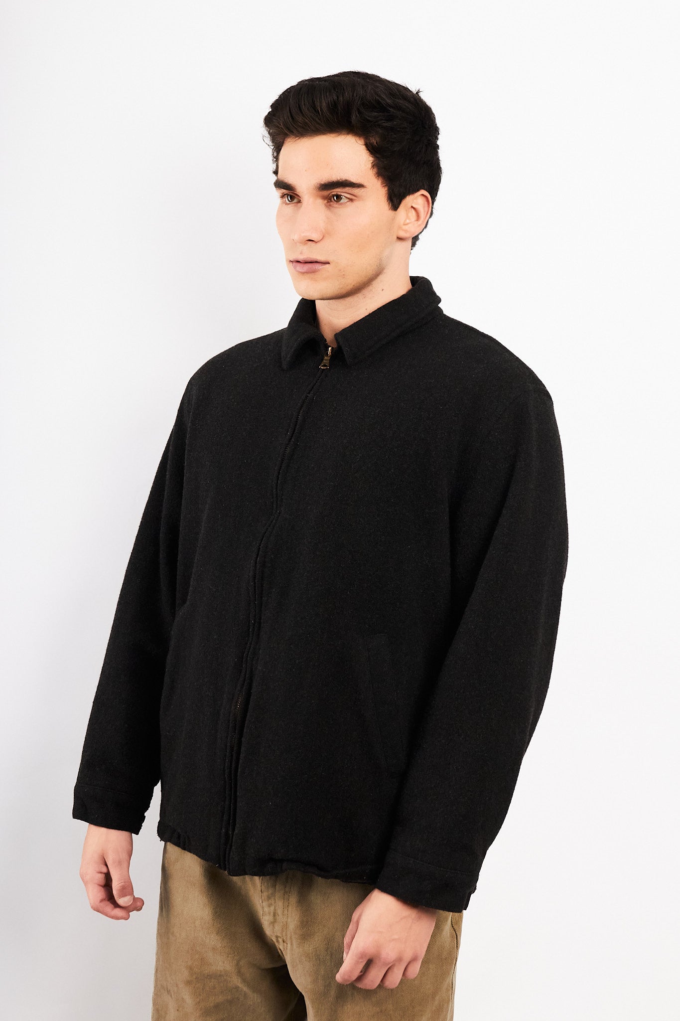 2000 Vintage Polo Ralph Lauren Charcoal Gray Wool Harrington (M/L)