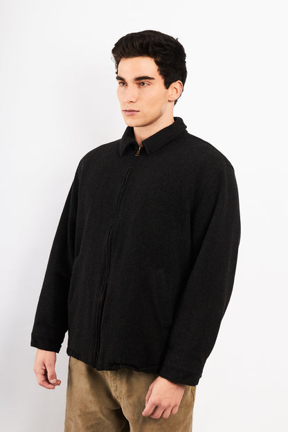 2000 Vintage Polo Ralph Lauren Charcoal Gray Wool Harrington (M/L)