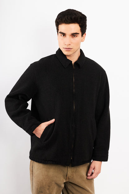 2000 Vintage Polo Ralph Lauren Charcoal Gray Wool Harrington (M/L)