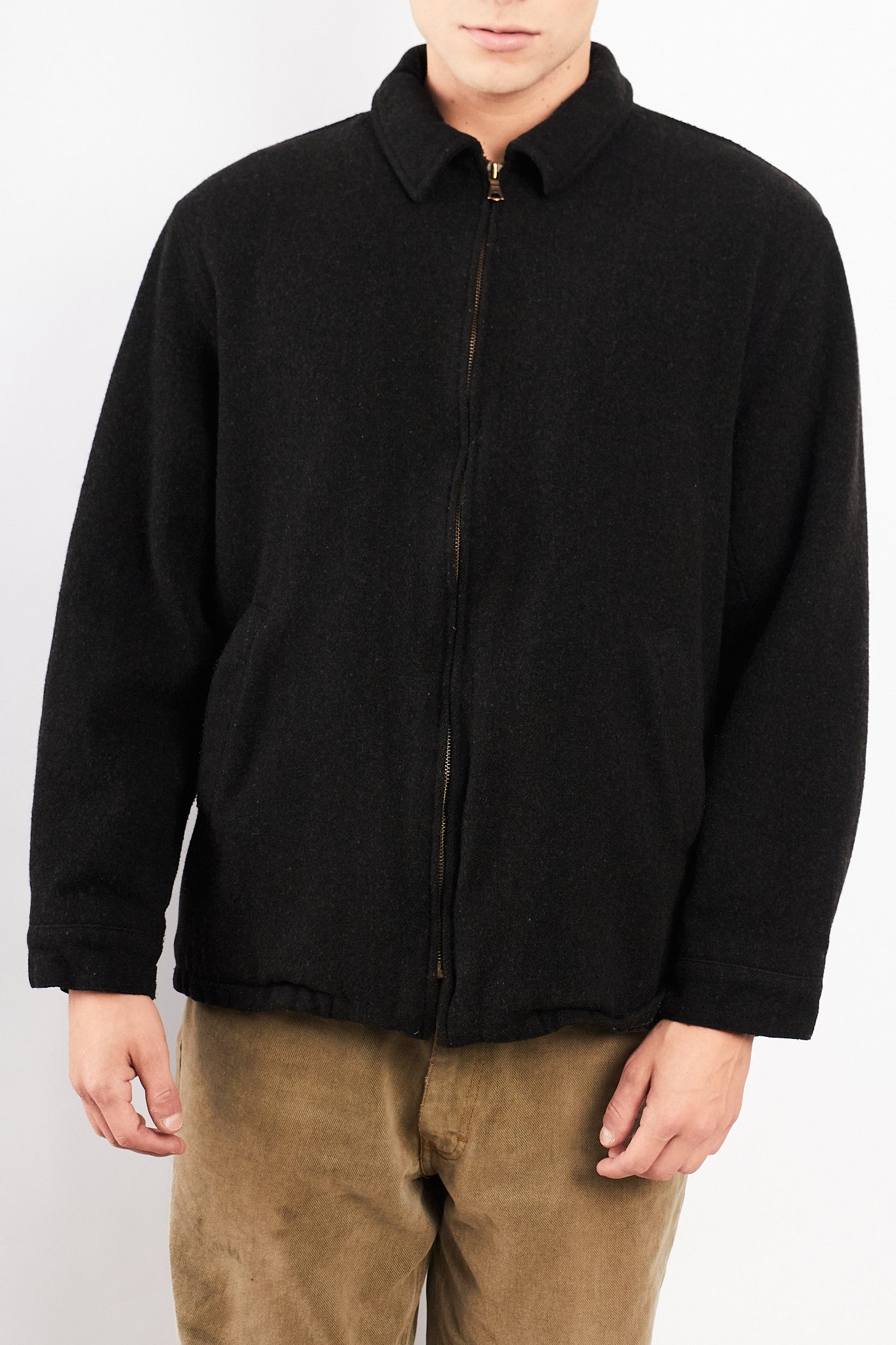 2000 Vintage Polo Ralph Lauren Charcoal Gray Wool Harrington (M/L)