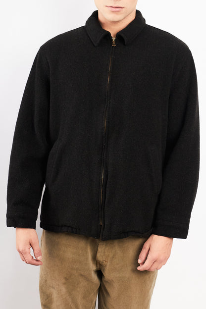 2000 Vintage Polo Ralph Lauren Charcoal Gray Wool Harrington (M/L)