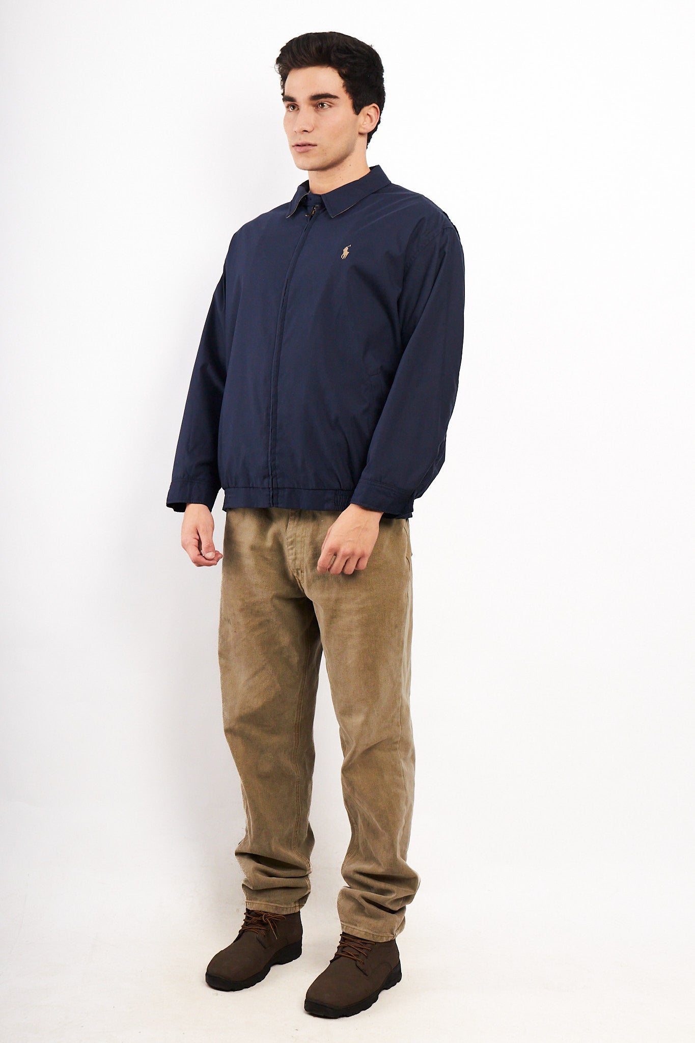 2000 Vintage Polo Ralph Lauren Navy Bi-Swing Impermeable Harrington (M/L)