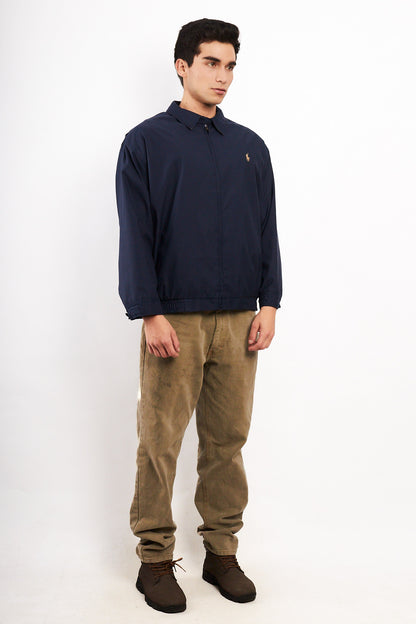 2000 Vintage Polo Ralph Lauren Navy Bi-Swing Impermeable Harrington (M/L)