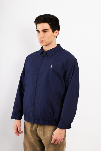 2000 Vintage Polo Ralph Lauren Navy Bi-Swing Impermeable Harrington (M/L)
