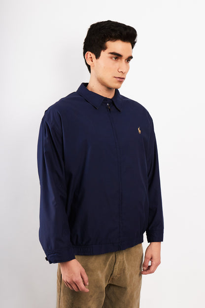 2000 Vintage Polo Ralph Lauren Navy Bi-Swing Impermeable Harrington (M/L)