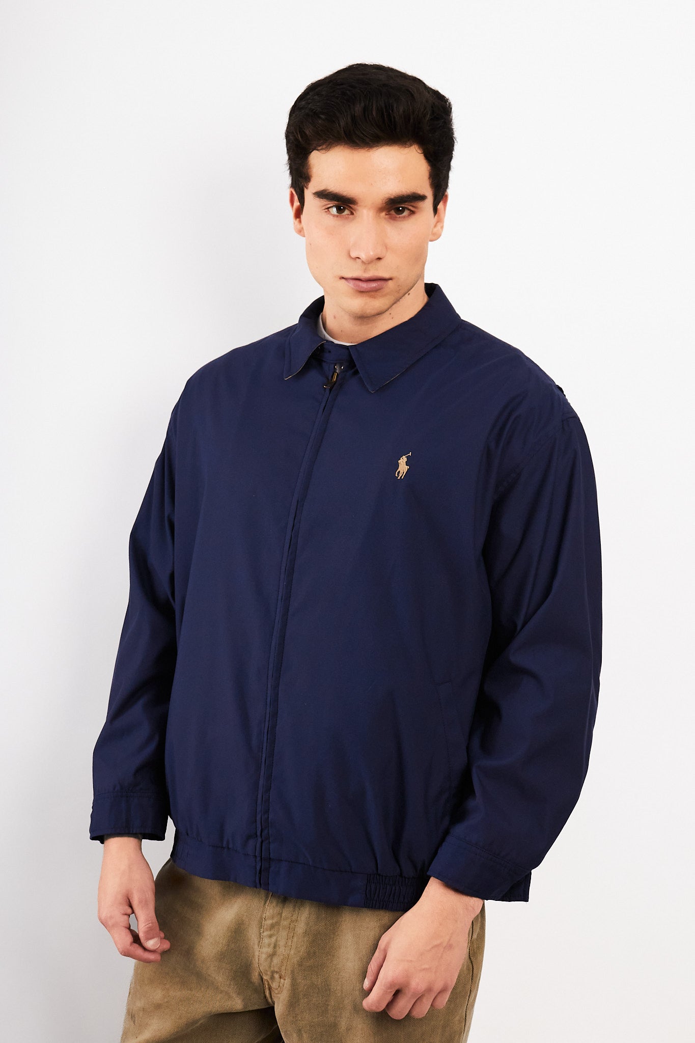 2000 Vintage Polo Ralph Lauren Navy Bi-Swing Impermeable Harrington (M/L)