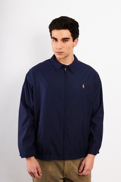 2000 Vintage Polo Ralph Lauren Navy Bi-Swing Impermeable Harrington (M/L)