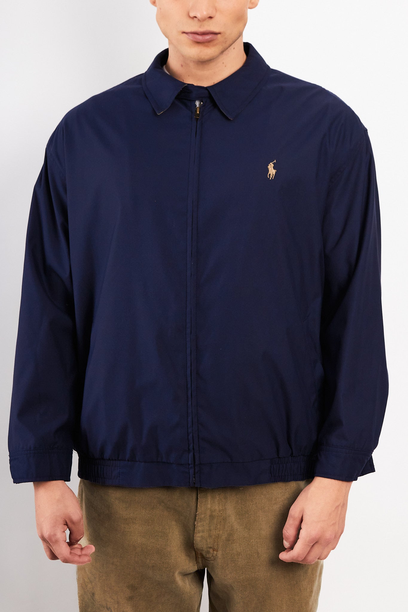 2000 Vintage Polo Ralph Lauren Navy Bi-Swing Impermeable Harrington (M/L)