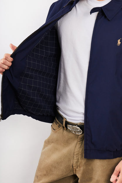 2000 Vintage Polo Ralph Lauren Navy Bi-Swing Impermeable Harrington (M/L)