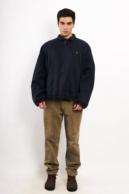 2000 Vintage Polo Ralph Lauren Lined Navy Harrington (L/XL)