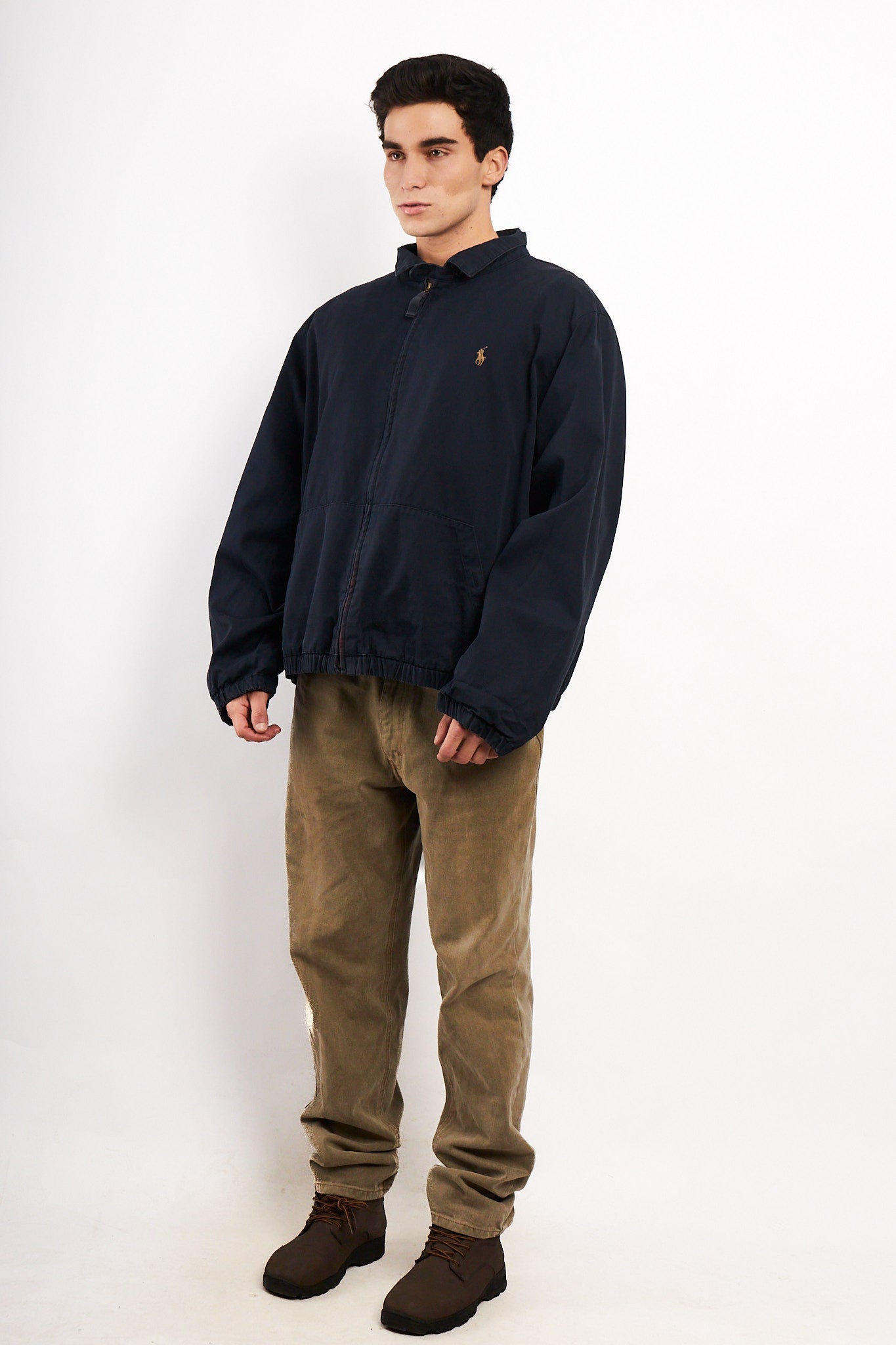 2000 Vintage Polo Ralph Lauren Lined Navy Harrington (L/XL)