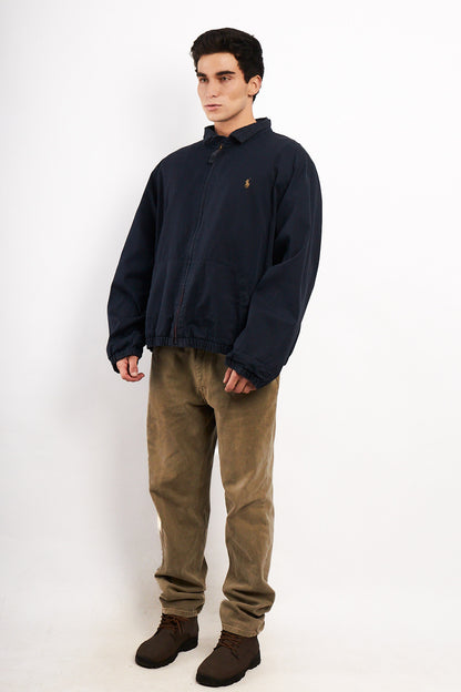 2000 Vintage Polo Ralph Lauren Lined Navy Harrington (L/XL)