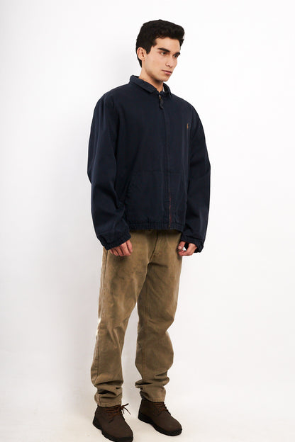 2000 Vintage Polo Ralph Lauren Lined Navy Harrington (L/XL)