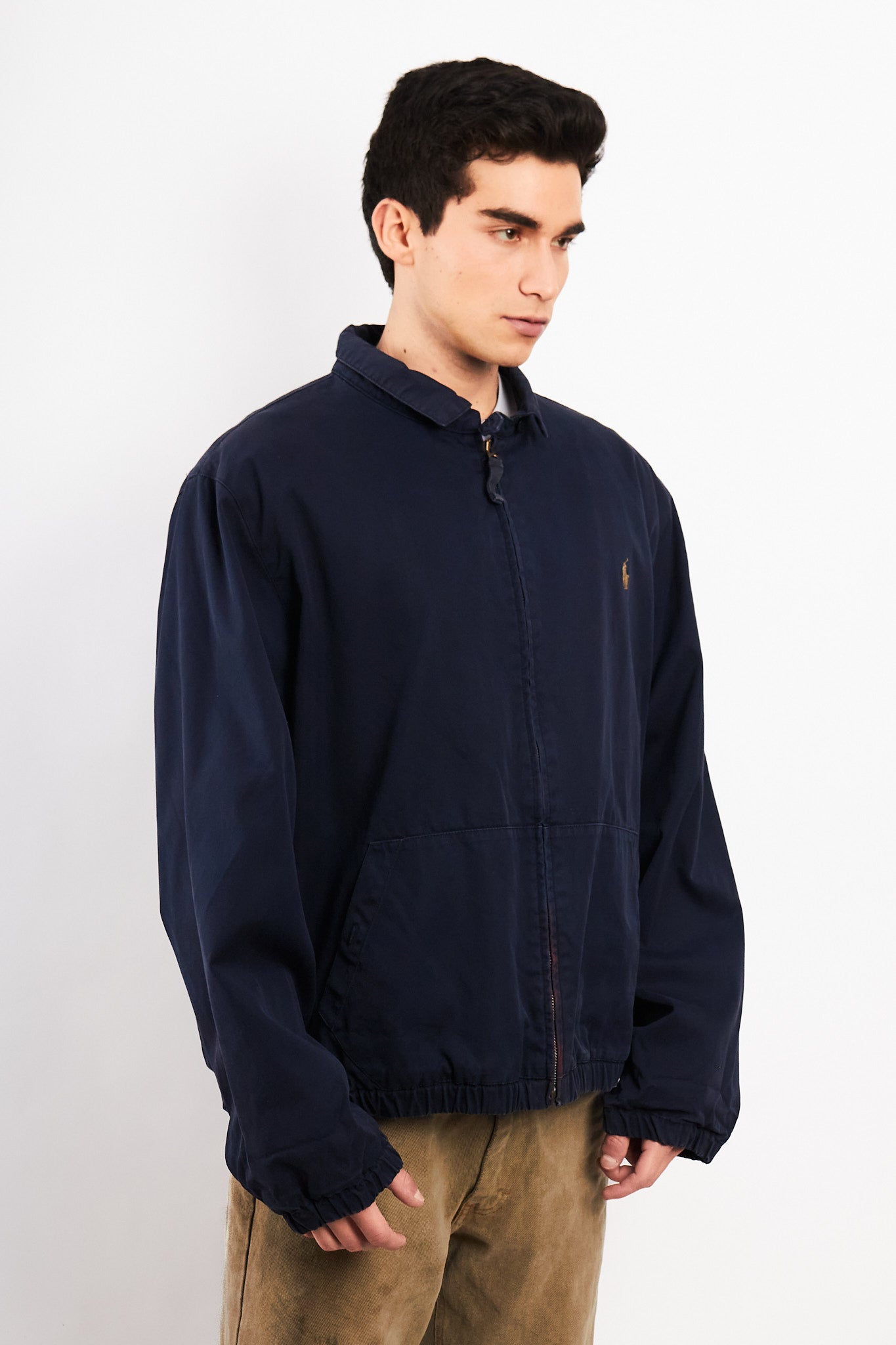 2000 Vintage Polo Ralph Lauren Lined Navy Harrington (L/XL)