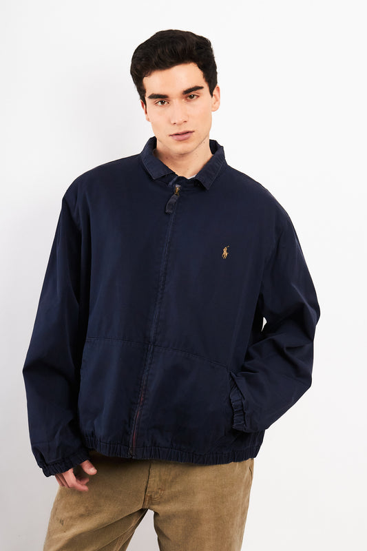 2000 Vintage Polo Ralph Lauren Lined Navy Harrington (L/XL)