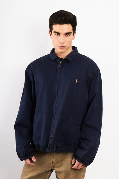 2000 Vintage Polo Ralph Lauren Lined Navy Harrington (L/XL)