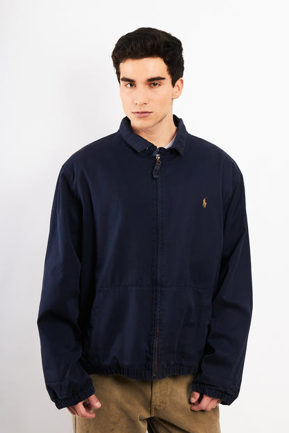 2000 Vintage Polo Ralph Lauren Lined Navy Harrington (L/XL)