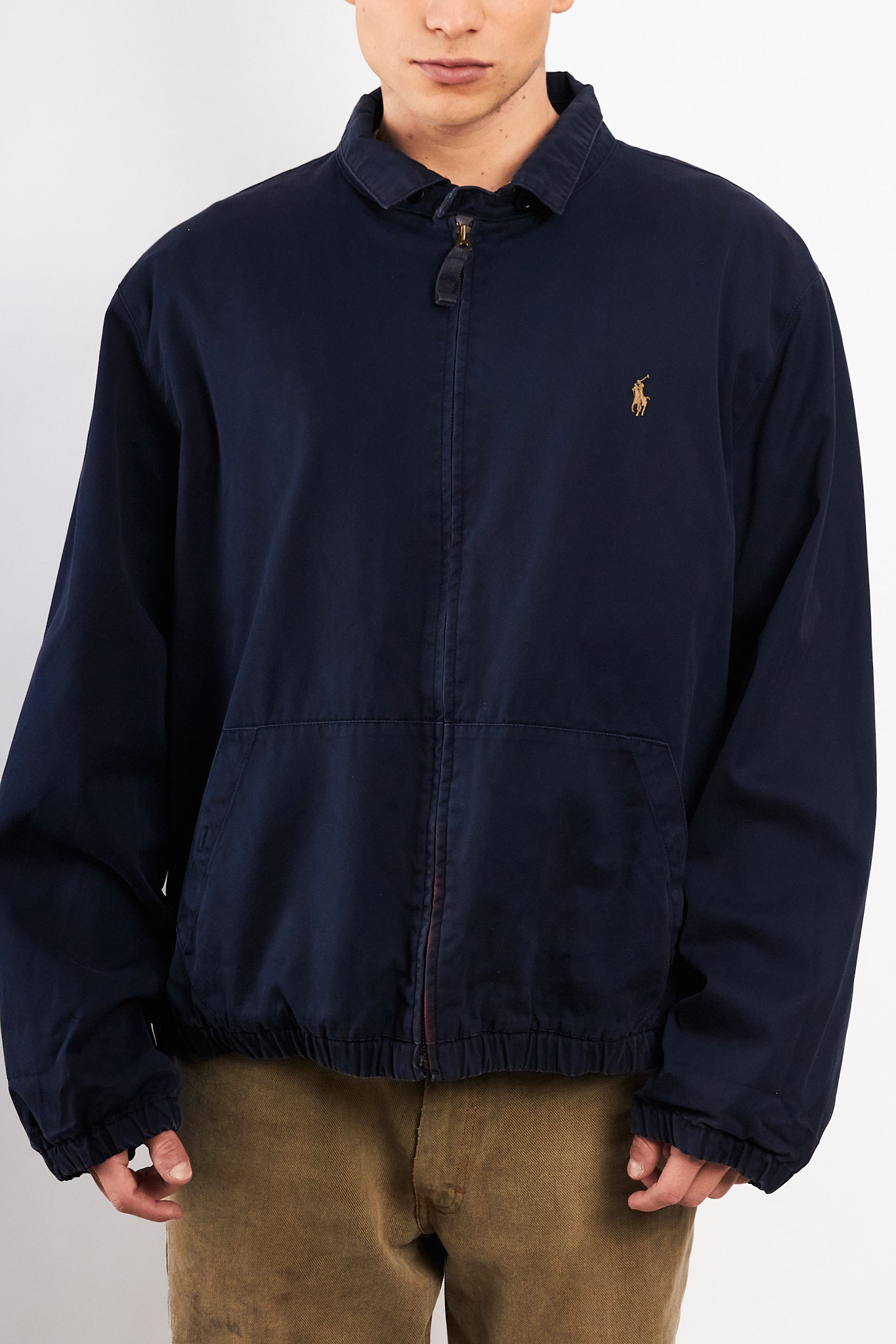 2000 Vintage Polo Ralph Lauren Lined Navy Harrington (L/XL)