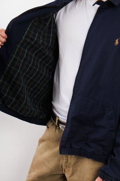 2000 Vintage Polo Ralph Lauren Lined Navy Harrington (L/XL)