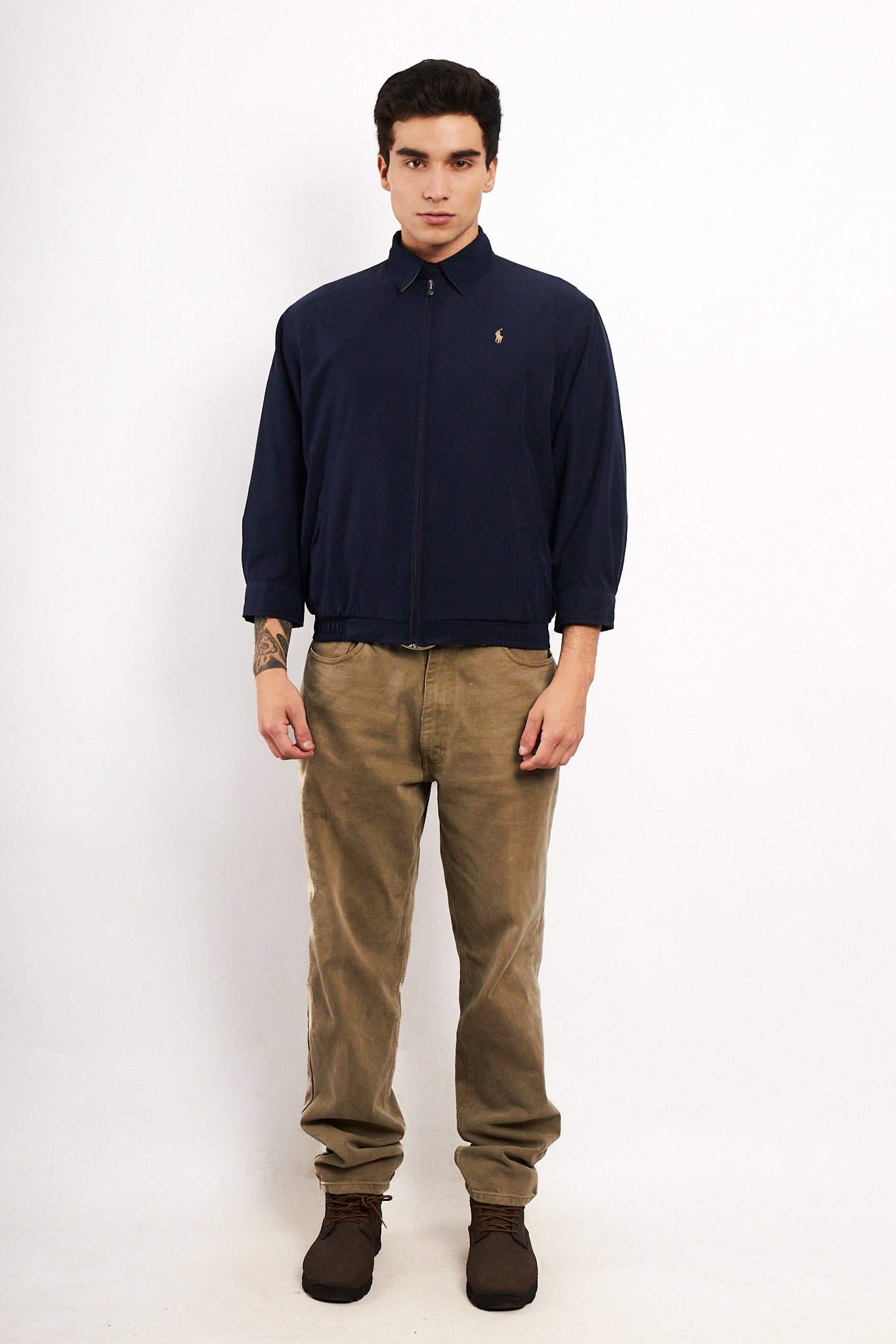 2000 Vintage Polo Ralph Lauren Navy Bi-Swing Impermeable Jacket (S)