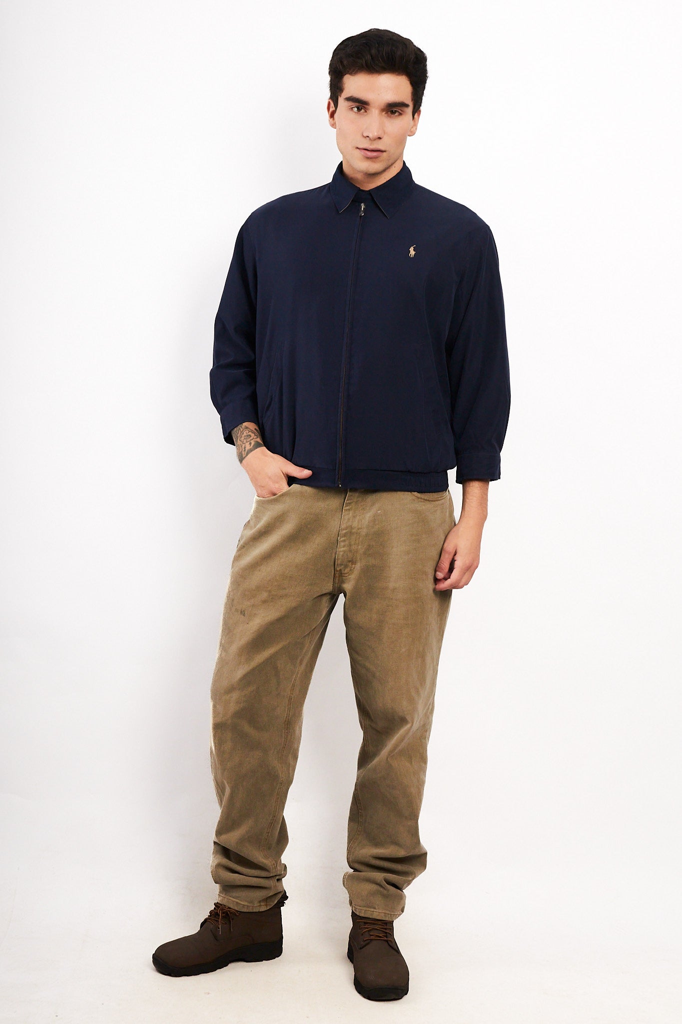 2000 Vintage Polo Ralph Lauren Navy Bi-Swing Impermeable Jacket (S)