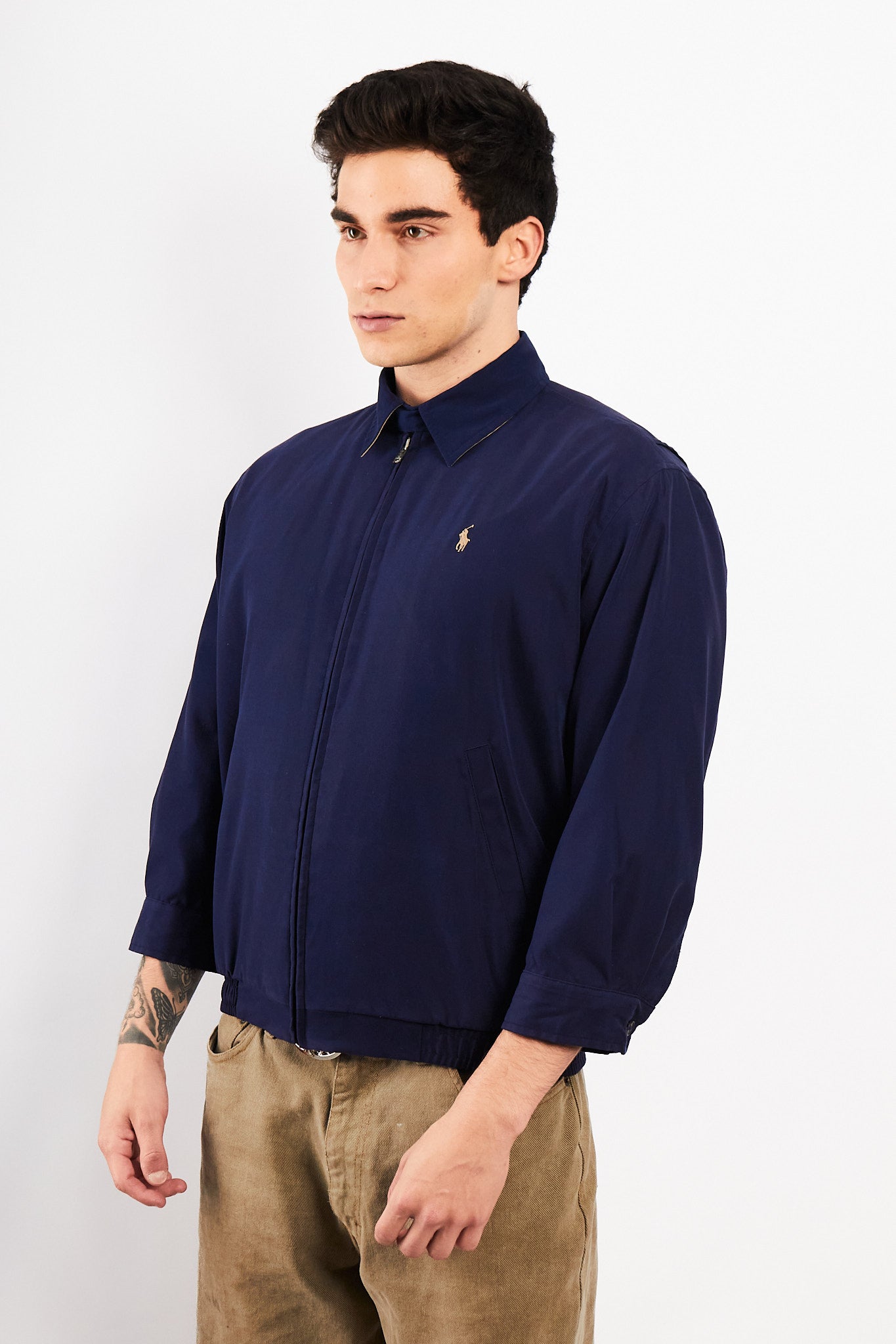 2000 Vintage Polo Ralph Lauren Navy Bi-Swing Impermeable Jacket (S)