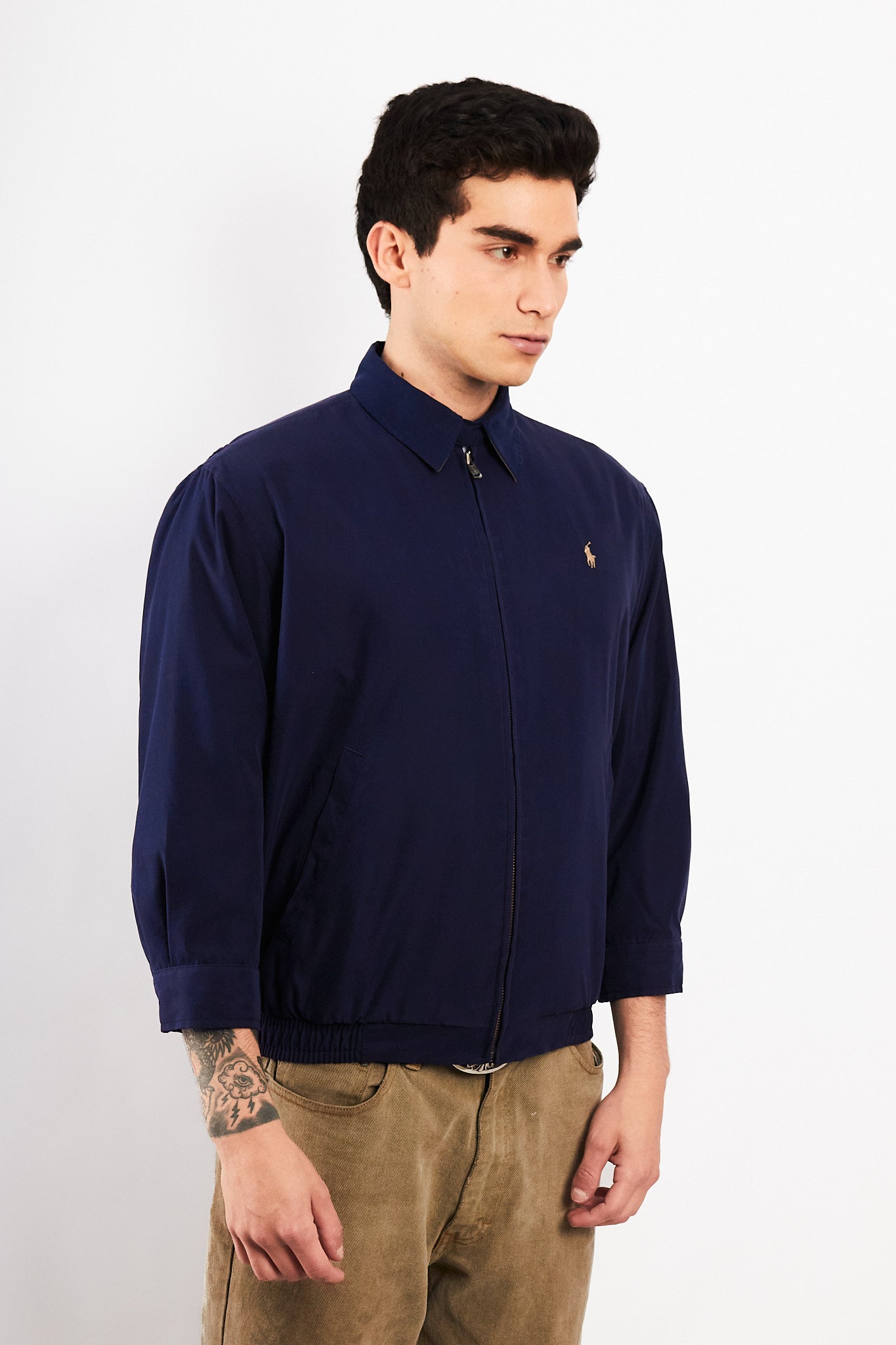 2000 Vintage Polo Ralph Lauren Navy Bi-Swing Impermeable Jacket (S)