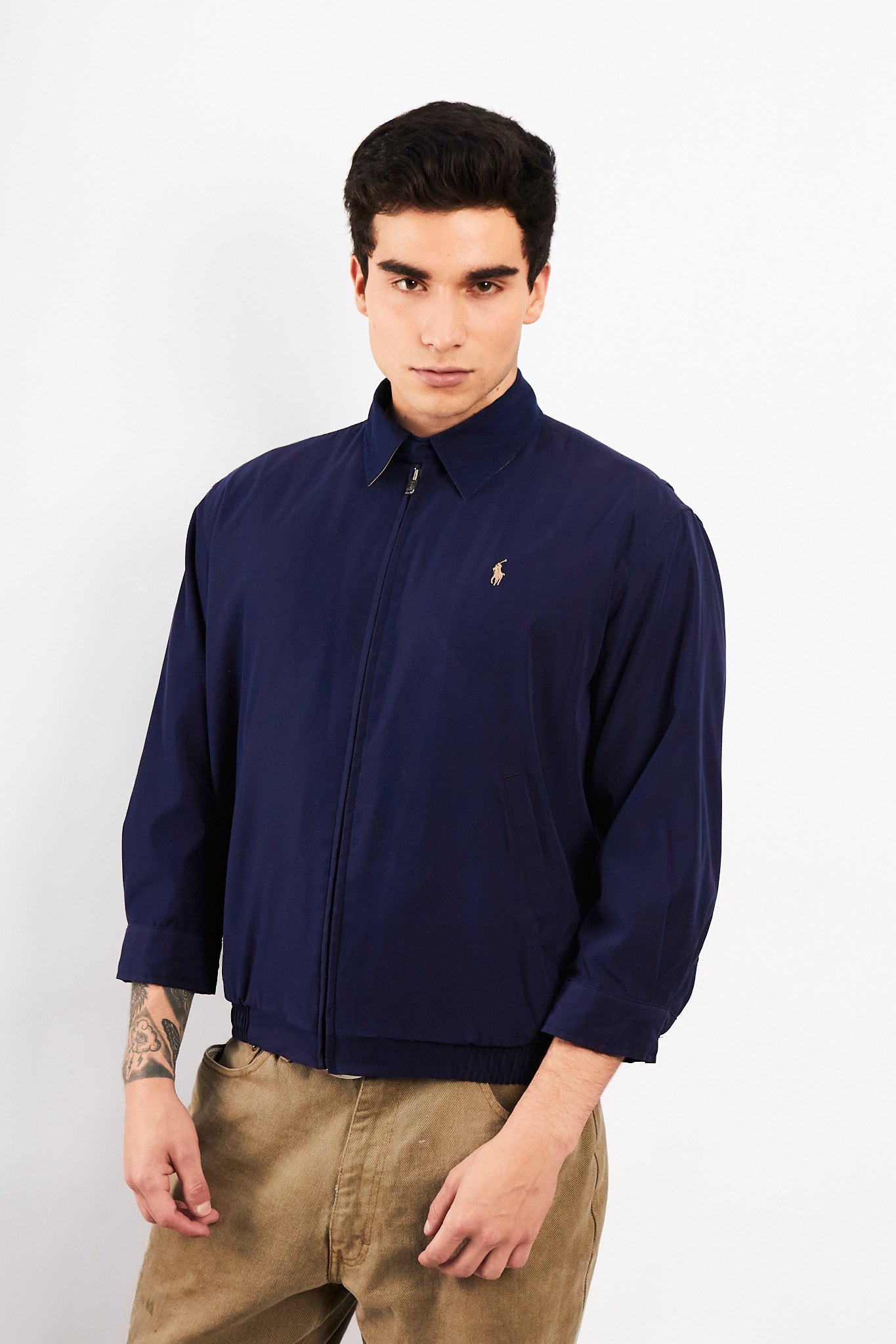 2000 Vintage Polo Ralph Lauren Navy Bi-Swing Impermeable Jacket (S)