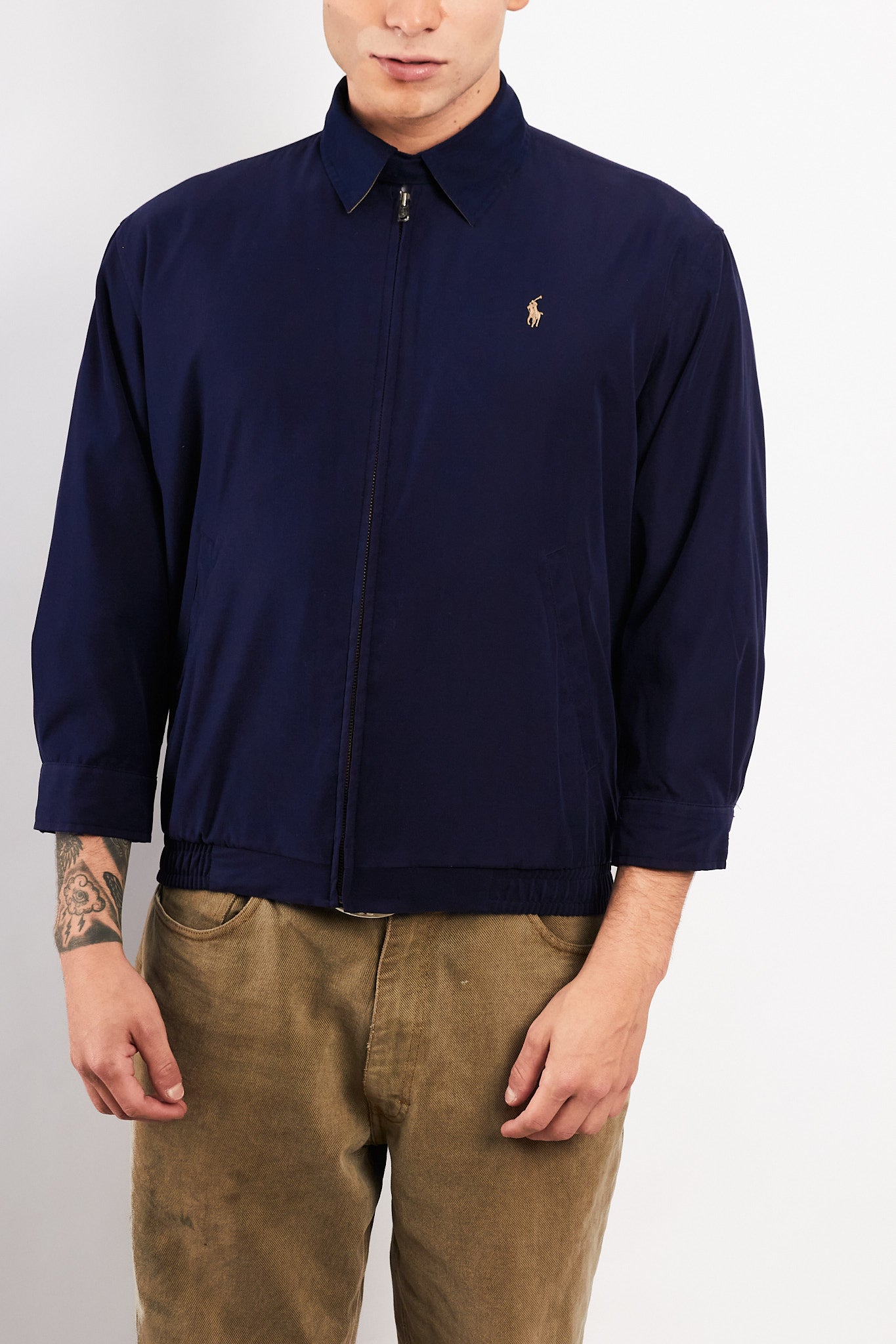 2000 Vintage Polo Ralph Lauren Navy Bi-Swing Impermeable Jacket (S)