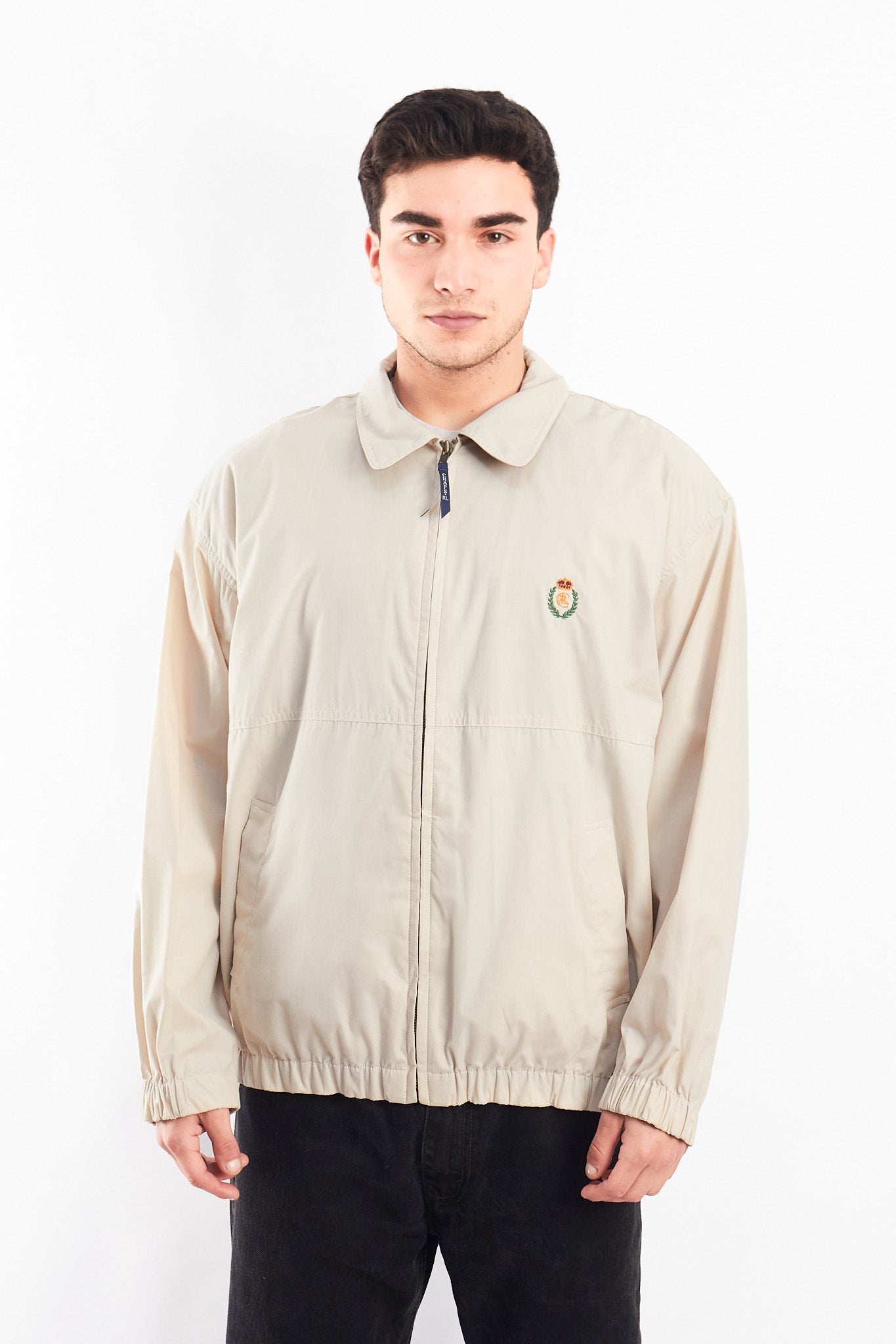 1990 Chaps Ralph Lauren Beige Harrington Jacket (L)