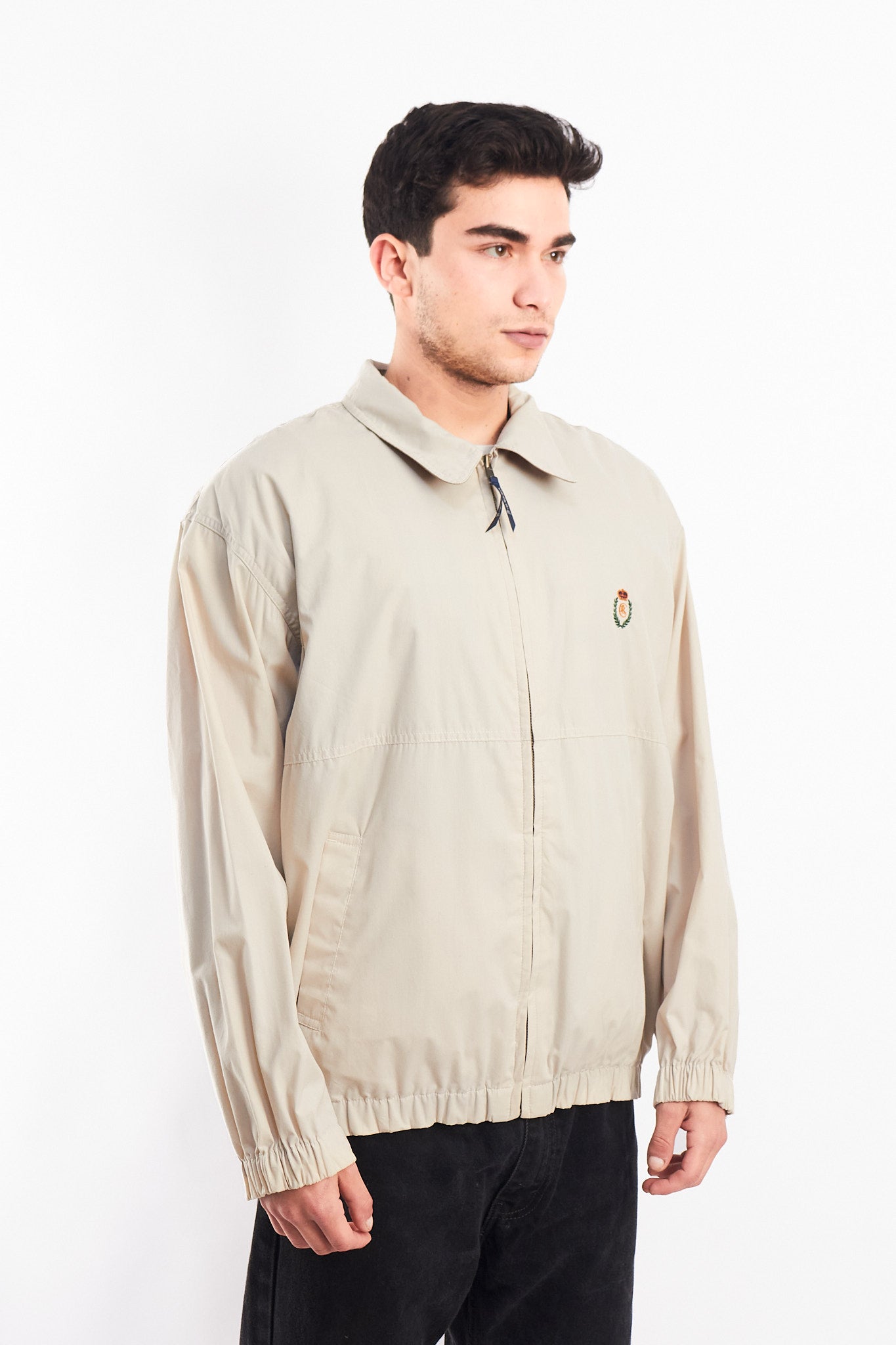 1990 Chaps Ralph Lauren Beige Harrington Jacket (L)