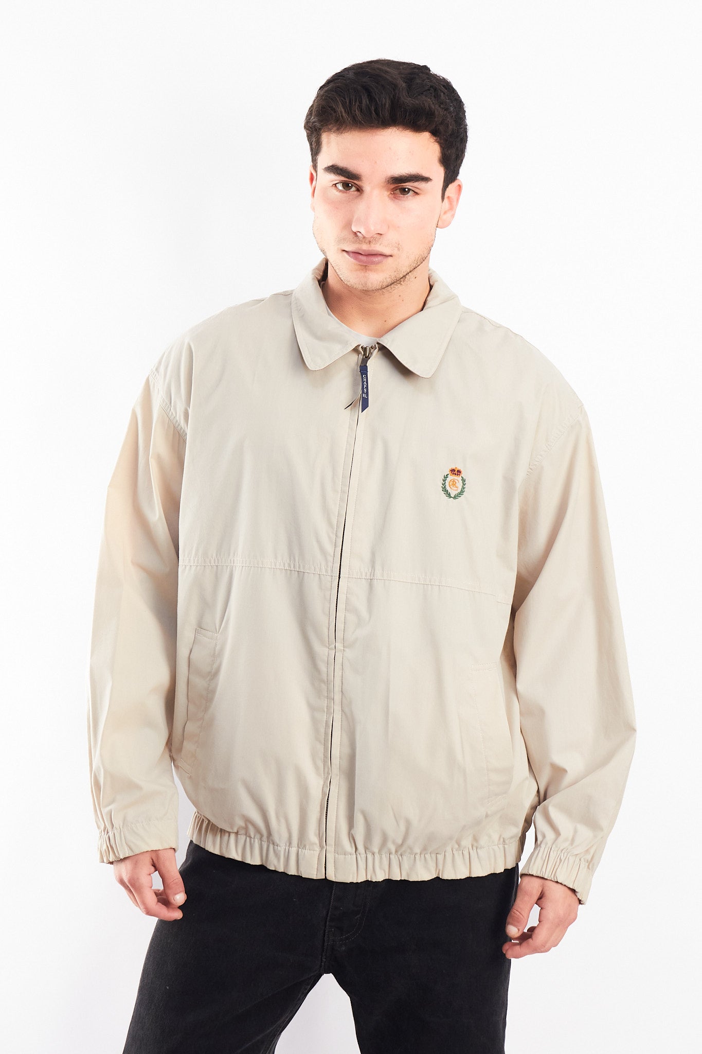 1990 Chaps Ralph Lauren Beige Harrington Jacket (L)