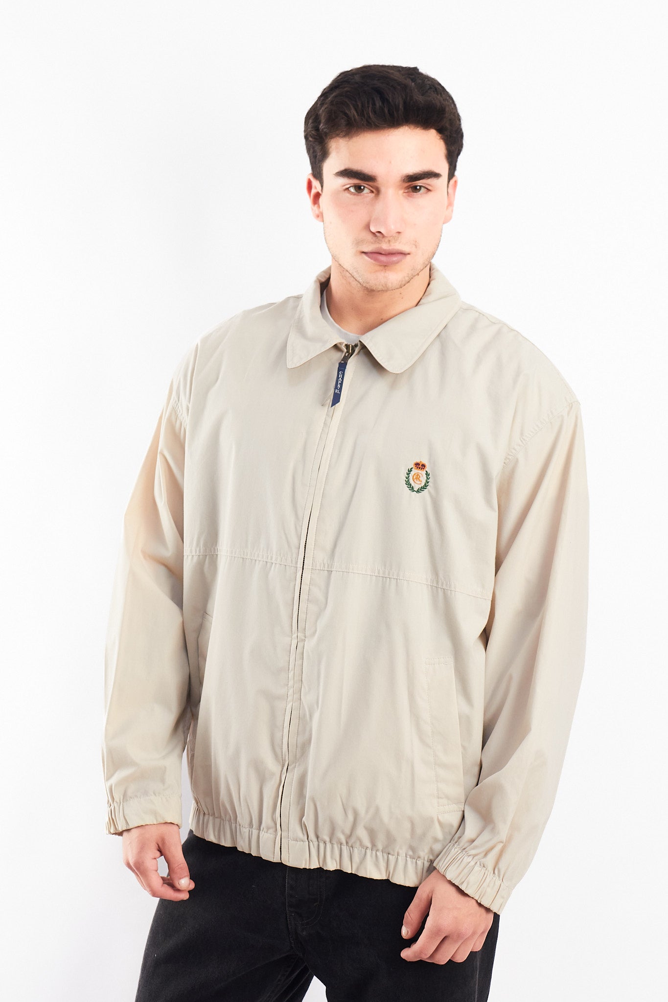 1990 Chaps Ralph Lauren Beige Harrington Jacket (L)