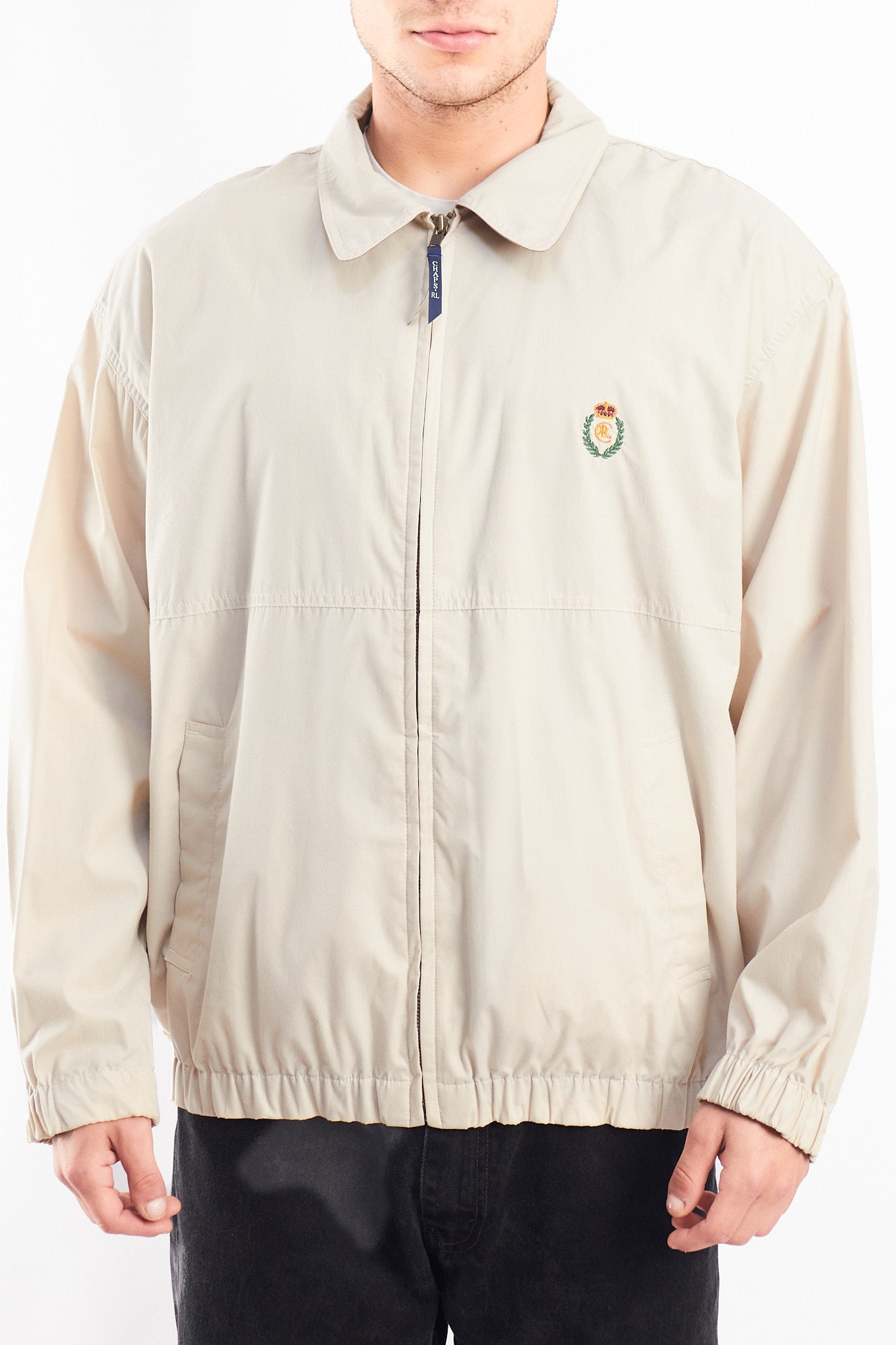 1990 Chaps Ralph Lauren Beige Harrington Jacket (L)