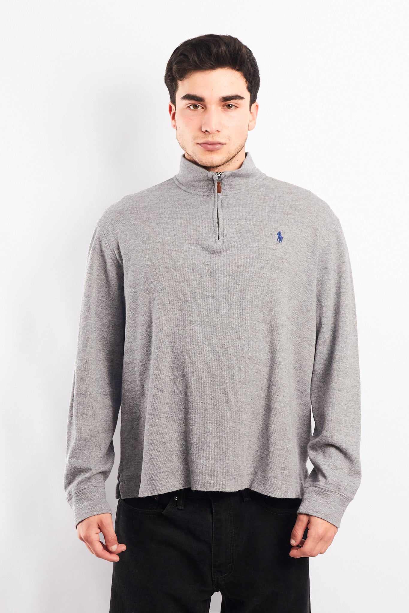 2000 Polo Ralph Lauren Gray Cotton Quarter Zip (L)