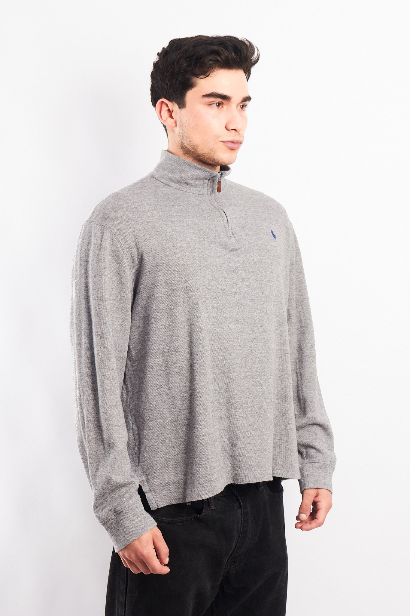 2000 Polo Ralph Lauren Gray Cotton Quarter Zip (L)