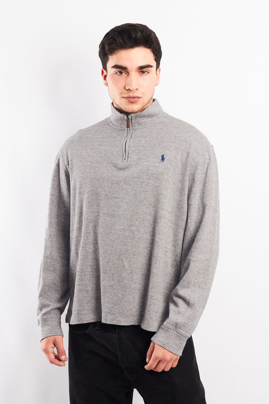 2000 Polo Ralph Lauren Gray Cotton Quarter Zip (L)