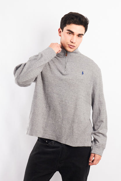 2000 Polo Ralph Lauren Gray Cotton Quarter Zip (L)